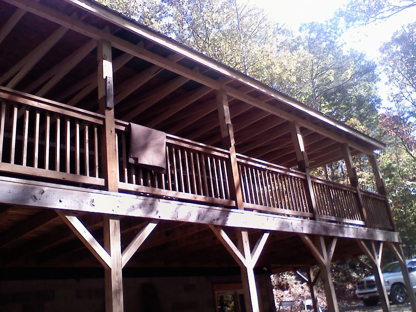 Timber framing under a new elevated porch and deck — Roof Leak Repair in Rye Beach by Roofing Brothers